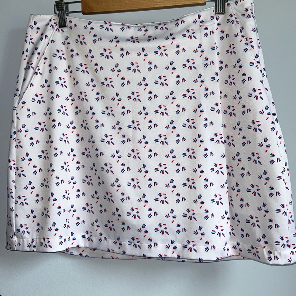 Lady Hagen Wrap Skort White Red Blue Patriotic 10